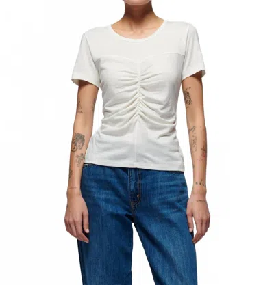 Nation Ltd Alina Center Front Seamed Tee In Porcelain In White