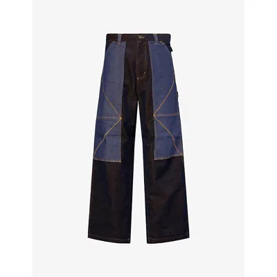 Carhartt Mens Nd Dark Navy Mustard  Wip X Nicholas Daley Og Double Knee Denim Trousers In Blue
