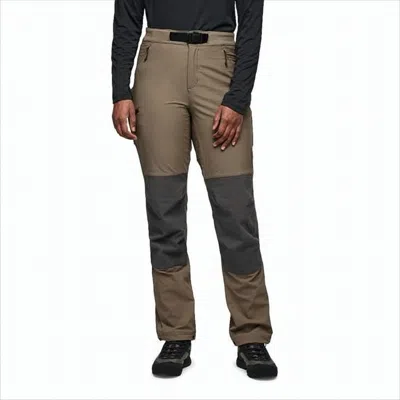 Black Diamond Two-tone Straight Pants With Zippered Pockets And Fitted Waist In Brown