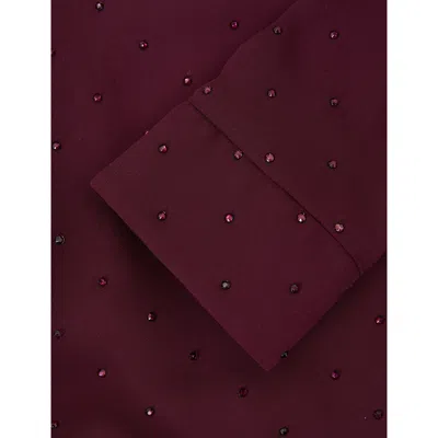 Reiss Berry Coco Embellished Woven Dress 3-9 In Purple