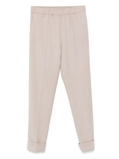 D Exterior Straight-leg Trousers With Tapered Fit In Neutral