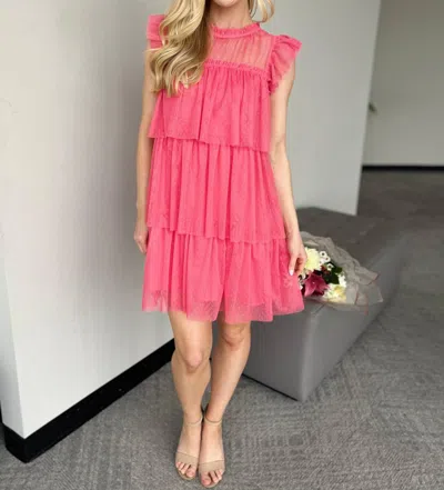​carole Christian Chiffon Dress In Berry In Pink