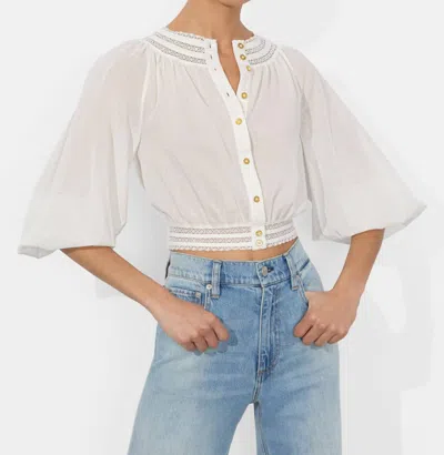 Alice And Olivia Cherelle Blouse In Off White In Neutral