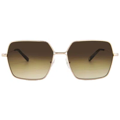 Garrett Leight Meadow Sun Olive Gradient Square Ladies Sunglasses 4067 G-dgfr/og 56 In Gray