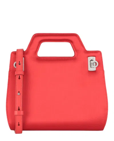 Ferragamo Mini Wanda Satin Top-handle Bag In Red