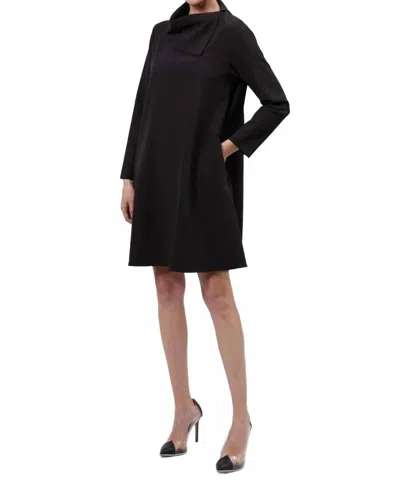 Estelle And Finn Asymmetric Collar Dress In Black In Black