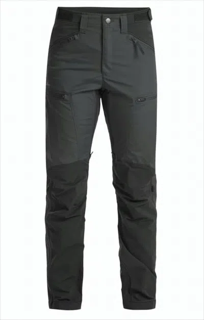 Lundhags Two-tone Straight Fit Pants With Reinforced Detailing In Gray