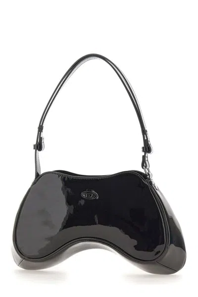 Diesel Play-crossbody Bag In Semi Gloss Leather In Black