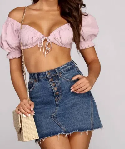 O.vianca Crop Top In Lavender In Black