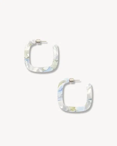 Machete Midi Square Hoops In Aurelia In White