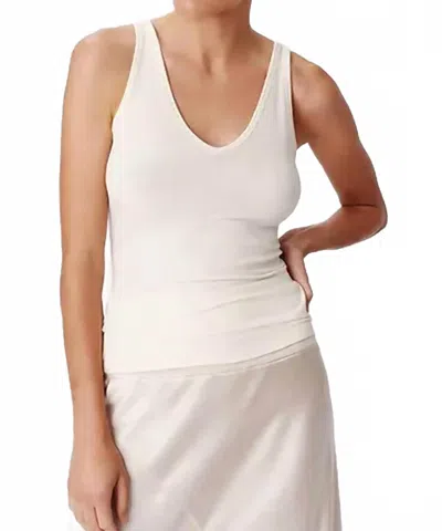 Atm Anthony Thomas Melillo Modal Rib V-neck Tank In Irish Cream In White