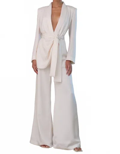 Misha Liam Shawl Collar Top In Ivory In White