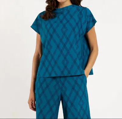 Jude Connally Tillie Top In Diamond Lattice Peacock In Multi