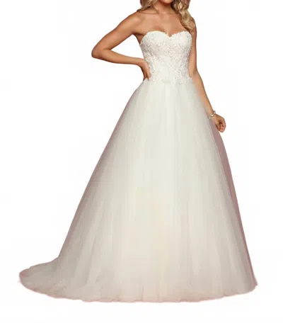 Davinci Bridal Classic Ball Gown Dress In White In Multi