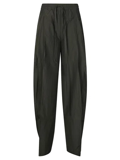 The Andamane High-waisted Relaxed Fit Tapered Pants In Black