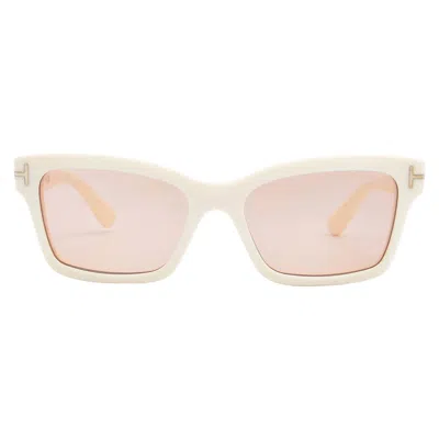 Tom Ford Mikel Pink Mirror Cat Eye Ladies Sunglasses Ft1085 25z 54 In White