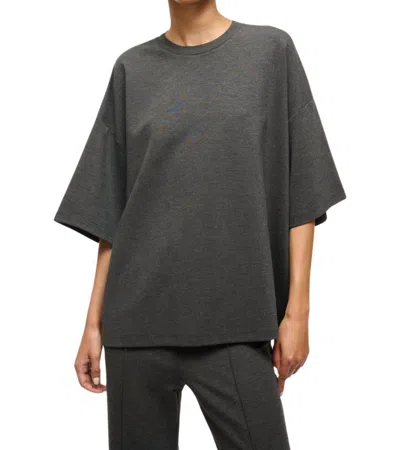 Staud Capsule Crewneck Top In Heather Grey In Gray