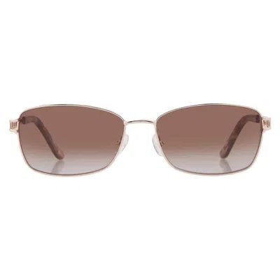 Liz Claiborne Brown Gradient Rectangular Ladies Sunglasses L 583/s 03yg/ha 56 In Brown