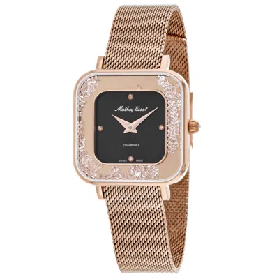 Mathey-tissot Women's Gemina Black Dial Watch In Gold