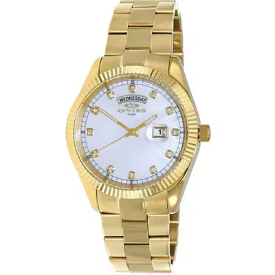 Oniss Men's Admiral White Dial Watch In Gold