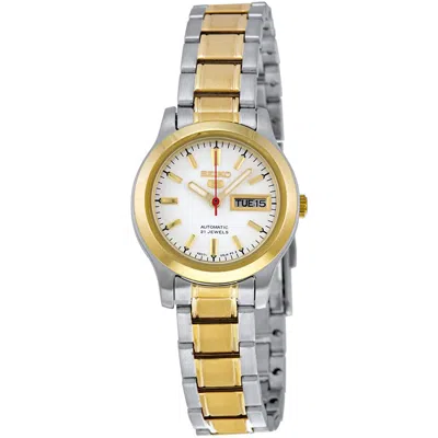 Seiko Women's Series 5 White Dial Watch In Gold