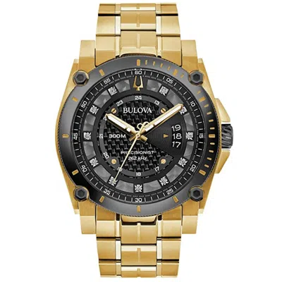 Bulova Precisionist Mens Gold Tone Stainless Steel Bracelet Watch 98d156 In Multi