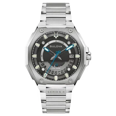 Bulova Mens Silver Tone Stainless Steel Bracelet Watch 98b456 In Metallic