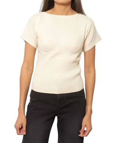 Nia Thomas Mujer Short Sleeve Top In Ivory In Neutral