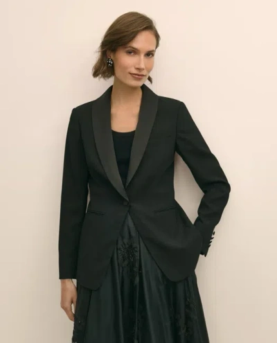 Brooks Brothers Crepe Shawl-collar Dinner Jacket In Black