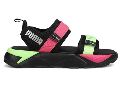 Pre-owned Puma Rssandal Glow In The Dark Pink Lime (women's) Sneakers In Black/shocking Pink/electric Lime
