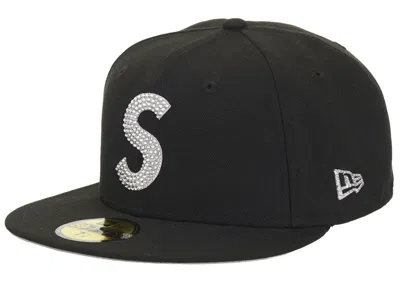 Pre-owned Supreme Swarovski S Logo New Era 59fifty Fitted Hat In Black