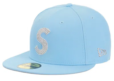 Pre-owned Supreme Swarovski S Logo New Era 59fifty Fitted Hat In Light Blue