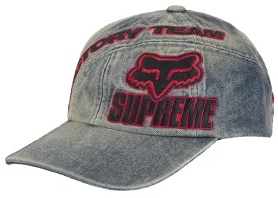 Pre-owned Supreme Fox Racing 6panel (fw25) In Denim In Blue
