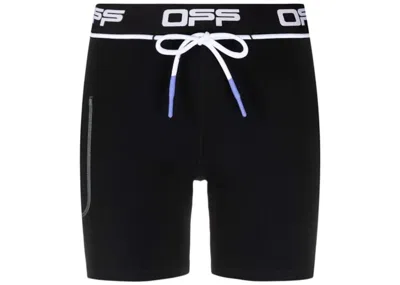Pre-owned Off-white Women's Off Off Active Logo Cycling Shortsin Black/white In Multi