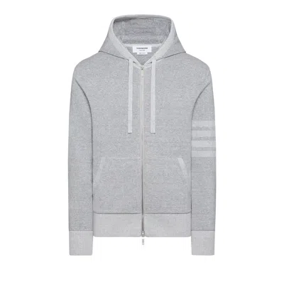 Pre-owned Thom Browne Textured Striped Stitch Relaxed Fit Zip Up Hoodie 'tonal Grey' | Men's Size 3 In Gray