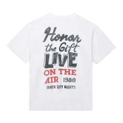 Pre-owned Honor The Gift Live On The Air Tee 'bone' | Cream | Men's Size S In White