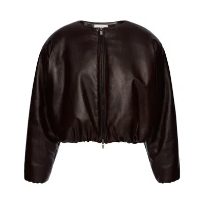 Pre-owned Magda Butrym Leather Jacket 'burgundy' | Red | Women's Size 38