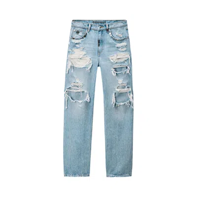 Pre-owned Alexander Wang Distressed Ez Mid Rise Jean W/ Hardware 'light Powder Blue' | Women's Size 26