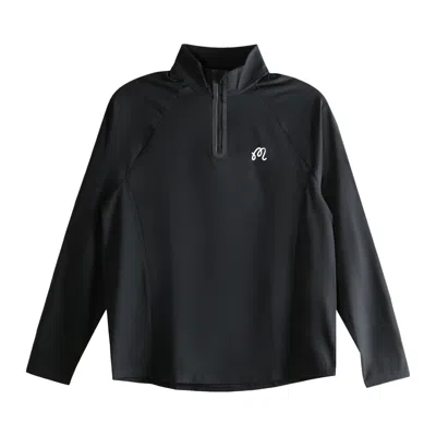 Pre-owned Malbon Performance Raglan Quarter Zip Sweatshirt 'black' | Men's Size L
