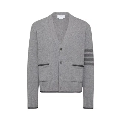 Pre-owned Thom Browne Milano Stitch V Neck Cardigan 'light Grey' | Men's Size 2 In Gray