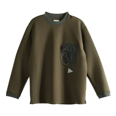 Pre-owned And Wander Airy Warm Pullover 'dark Brown' | Men's Size L