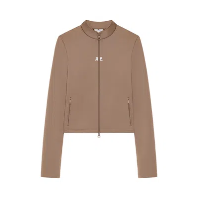 Pre-owned Courrèges Biker Tracksuit Interlock Jacket 'mocha' | Brown | Women's Size Xs
