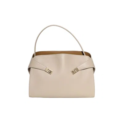 Pre-owned Ferragamo Tote 'stone' | Grey | Women's Size Onesize In Gray