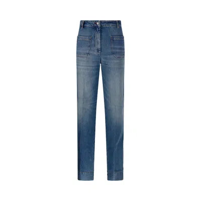 Pre-owned Victoria Beckham Regular Alina Jean 'washed Blue' | Women's Size 25