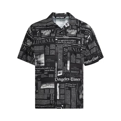Pre-owned Palm Angels X La Times News Shirts 'black / Off White' | Men's Size 54