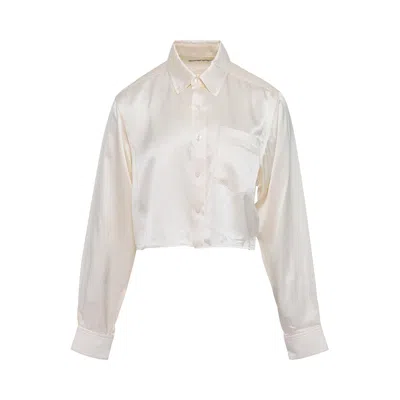 Pre-owned Alexander Wang Cropped Boyfriend Shirt 'ivory' | White | Women's Size 0