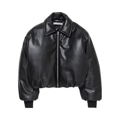Pre-owned Acne Studios Faux Leather Bomber Jacket 'black' | Women's Size 38