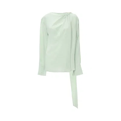 Pre-owned Victoria Beckham Twist Detail Scarf Top 'jade' | Green | Women's Size 8