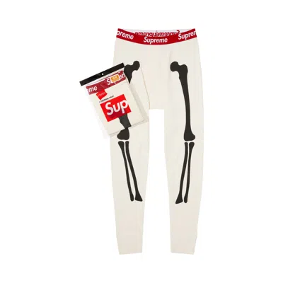 Pre-owned Supreme X Hanes Bones Thermal Pant (1 Pack) 'natural' | Cream | Men's Size L In White
