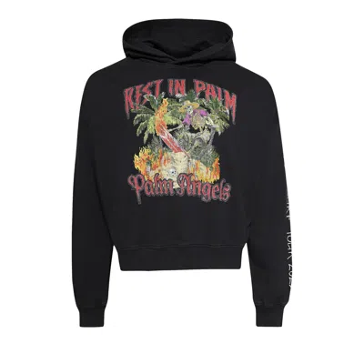 Pre-owned Palm Angels Rest In Palm Loose Hoodie 'black' | Men's Size Xl